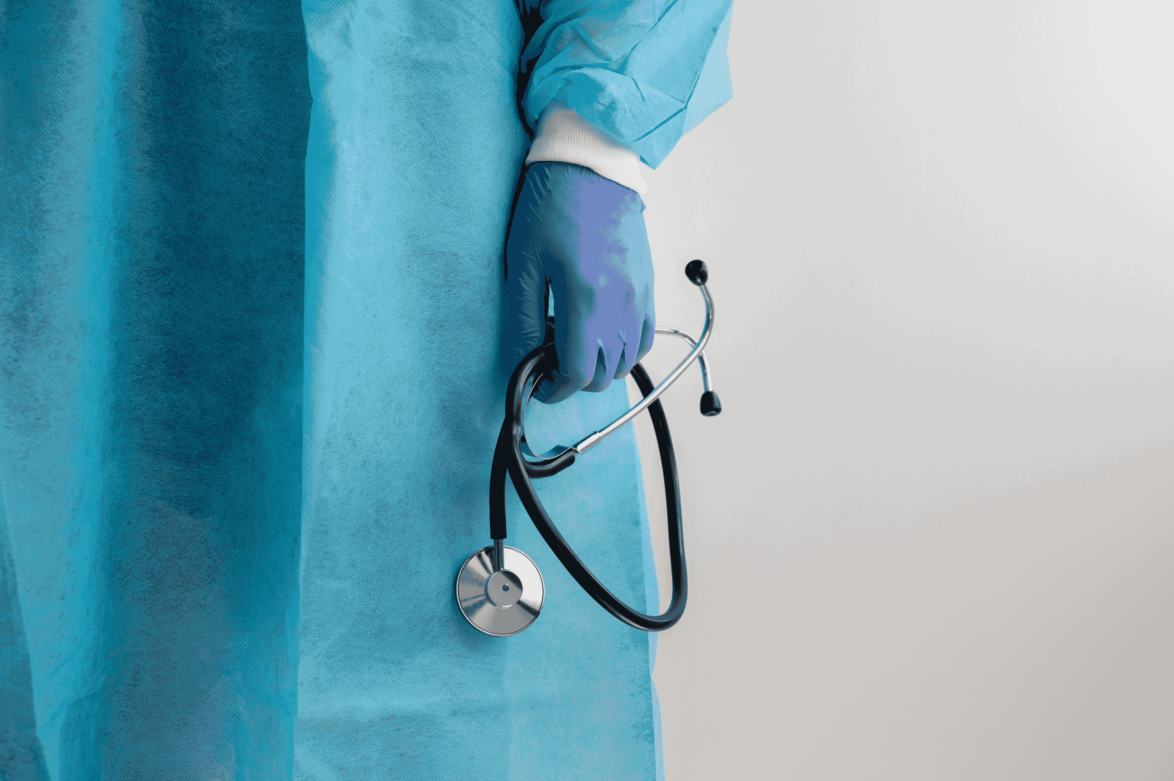 Front view health professional holding stethoscope